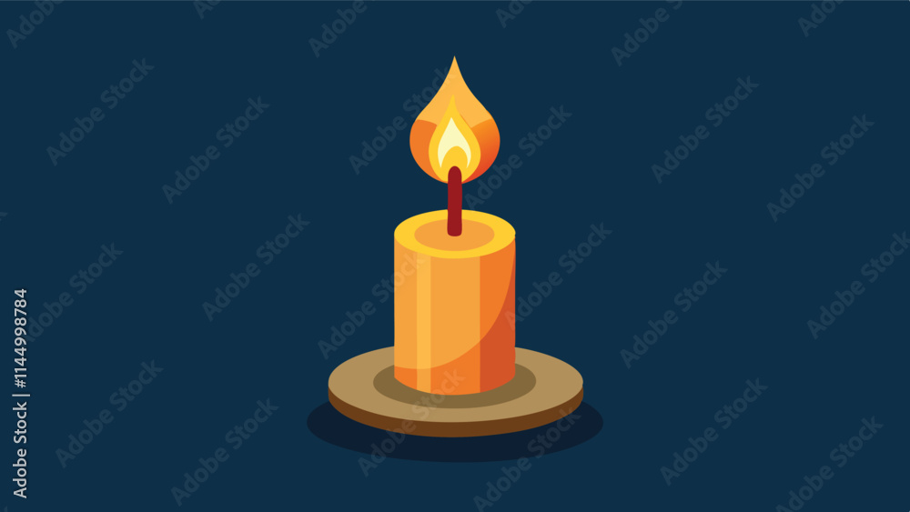 Poster Candle lit softly in the darkness, casting a warm glow and creating a calming atmosphere ideal for relaxation and reflection