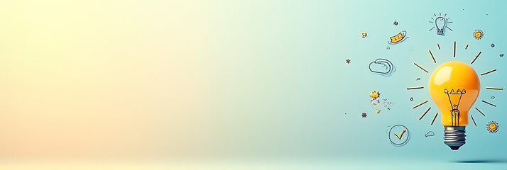 Business ideas and inspirational concepts are showcased on a calming pastel colored background to spark creativity and focus._00001_