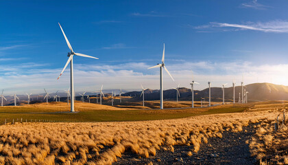 wind turbines. clean energy concept