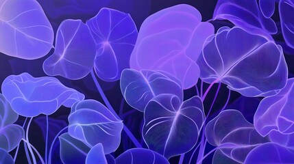 Stunning Purple Floral Line Art Print