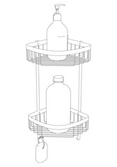 Doodle set with bathroom accessories - toothpaste, toothbrush, shampoo, soap, towels, washcloths, rubber duck and other. Personal hygiene, body care. Vector hand-drawn illustration