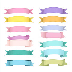 A modern collection of various ribbons on white with creative patterns and versatile appeal