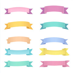 Fototapeta premium Beautifully designed various ribbons on white perfect for decorations, crafts, or graphic projects