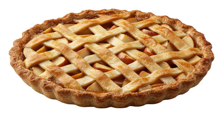 Fresh homemade apple pie with lattice crust, dessert concept