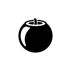 Obraz premium Apple Icon: A simple, bold icon representing an apple in black and white. Ideal for app interfaces, websites, and branding, this minimalist design conveys freshness and knowledge. 