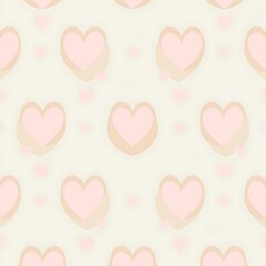 Pastel Hearts Pattern: Sweet and delicate seamless pattern of pastel pink and beige hearts. Perfect for Valentine's Day, wedding invitations, or romantic designs.