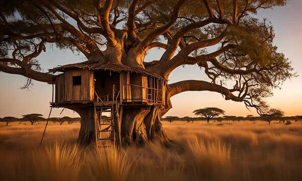 Tree house in the savannah.