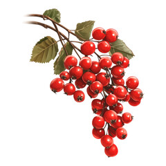 Harvesting red berries on a white background nature photography still life minimalist style
