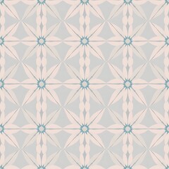 Geometric Floral Pattern:  Subtle and sophisticated, this seamless pattern features delicate, geometric flowers in a soothing blend of blush and teal.