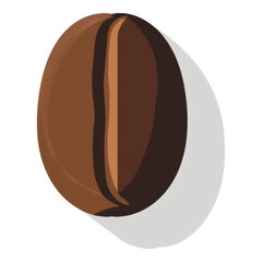Obraz premium Coffee bean icon digital art minimalist style clean background close-up view beverage concept for branding
