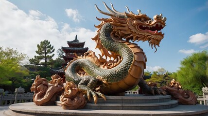Fototapeta premium Heaven Dragon Shrine Park