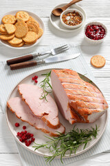 grilled turkey breast with herbs and cranberry