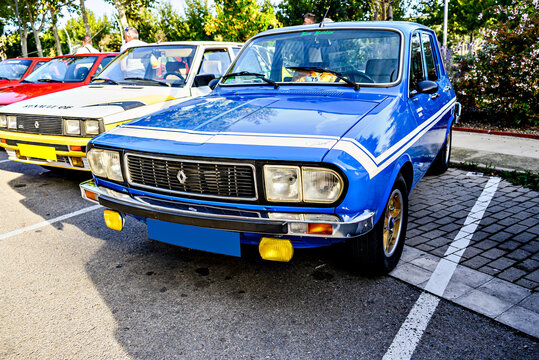 Igualada, Barcelona, ​​Spain; October 13, 2024: Classic Renault 12 car on display on the road. Vintage, antique