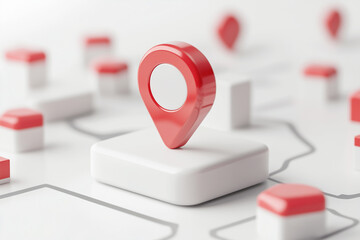 3D Location Icon on White Background Illustrating Travel and Navigation