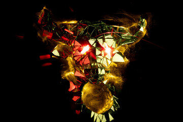 music album cover, abstract silhouette demon	
