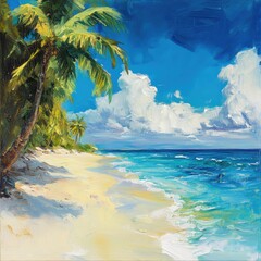 Fototapeta premium Art of Summer Vacation on a Tropical Sandy Beach