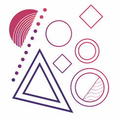 Gradient geometric shapes with a modern twist.