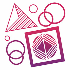 Gradient geometric shapes with a modern twist.