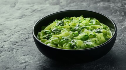 Obraz premium Vibrant Green Spinach Pasta Dish