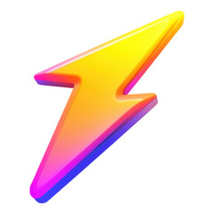 Thunderbolt Icon in Gradient Yellow, sleek design, modern aesthetic, stands out against a clean white background, perfect for tech themes