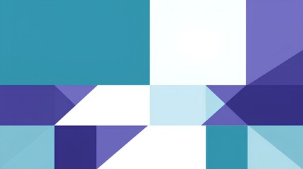 Fototapeta premium geometric design featuring blue, white, and purple squares and triangles, offering a modern and abstract visual style