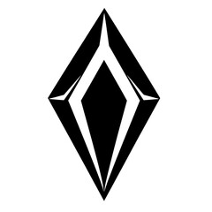 Bold diamond emblem featuring smooth edges, ideal for sleek branding and modern design applications, versatile PNG format with transparent background
