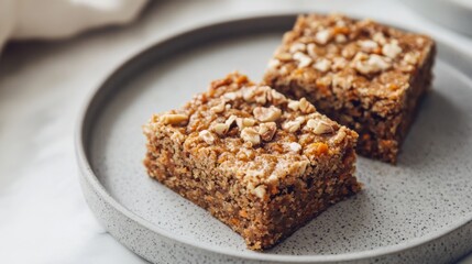 Scrumptious Carrot Cake Bars with Walnut Topping