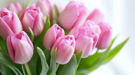 Fototapeta premium Beautiful bouquet of tulips, background with flowers, ideal for Mother's Day.