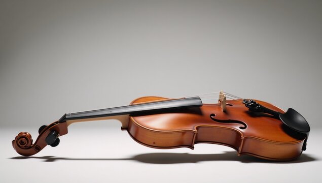 Violin against waves outline on white backdrop