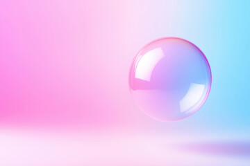 Fototapeta premium Colorful bubble floating in a vibrant pastel background during daylight hours