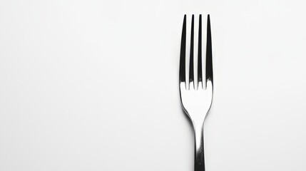 Elegant Stainless Steel Fork on White Background