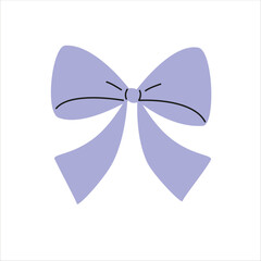 Romantic lilac ribbon bow. Birthday, Christmas, and Valentine's Day decoration.