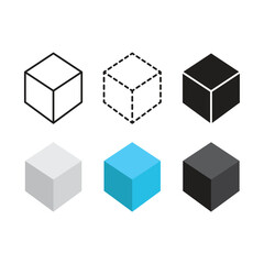 Cubic Icon Set Vector Design.