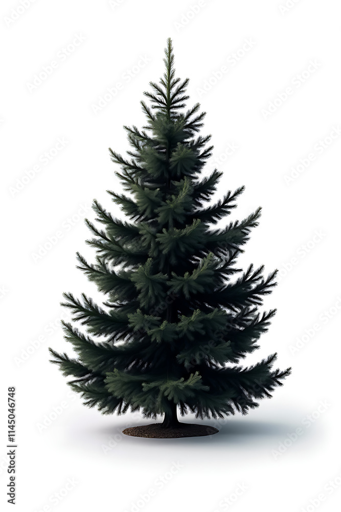 Poster a black pine tree stands out vividly against a clean and simple white photographic background in a s