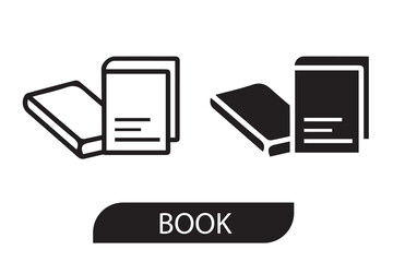 Book web editable icon pictogram set. Isolated on white background. Flat vector illustration. Book stroke outline icons