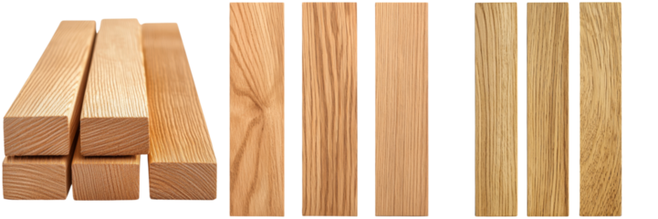 Maple wooden planks concept. Wooden planks in various styles and finishes, showcasing modern design
