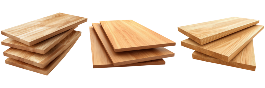 Maple wooden planks concept. Glossy maple wooden planks stacked on reflective surface, showcasing premium quality and craftsmanship