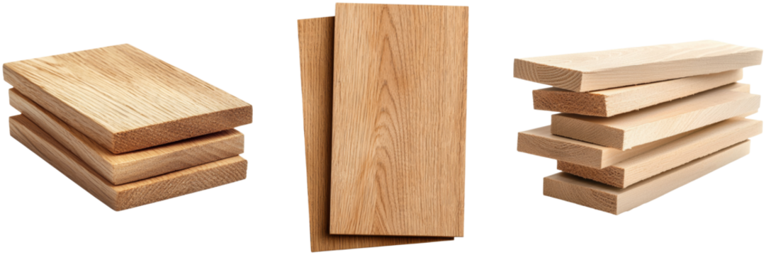Maple wooden planks concept. Smooth wooden planks in various arrangements, showcasing minimalistic design and natural texture