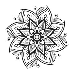 Fototapeta premium Mandala intricate design with pattern art and coloring spiritual