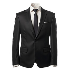 Black smoking suit isolated on a transparent background.