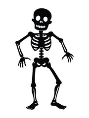 full skeleton in playful or eerie poses illustration