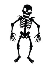 full skeleton in playful or eerie poses illustration