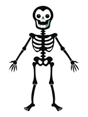 full skeleton in playful or eerie poses illustration