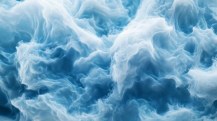 Obraz premium Abstract blue waves, creating a serene and dynamic visual of swirling ocean currents.