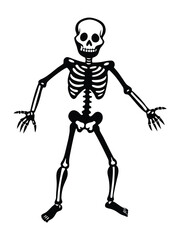 full skeleton in playful or eerie poses illustration