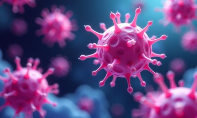 microscopic cells biology cellular structure pink and blue