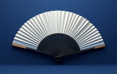 Classic White and Black Fan with Elegant Design
