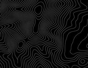 Curvas de nivel, mapa topográfico sobre fondo negro © Stockchi