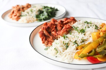 Photography of homemade plated meals. Ranging from rice dishes to wraps to chicken to pasta.