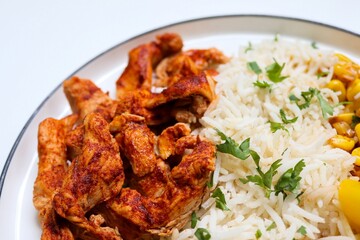 Photography of homemade plated meals. Ranging from rice dishes to wraps to chicken to pasta.
